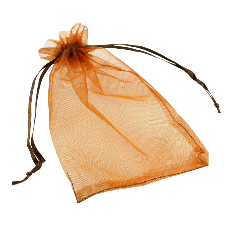 Мішечок подарунковий з органзи Коричневий розмір 10х15см ціна за 1 шт. фото №1