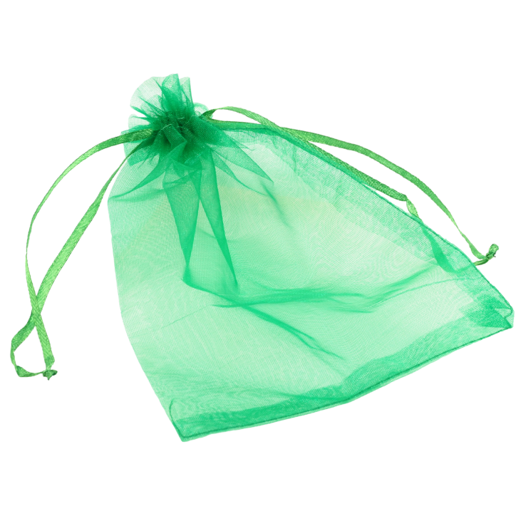Мішечок подарунковий з органзи Зелений розмір 12х17см ціна за 1 шт. фото №3