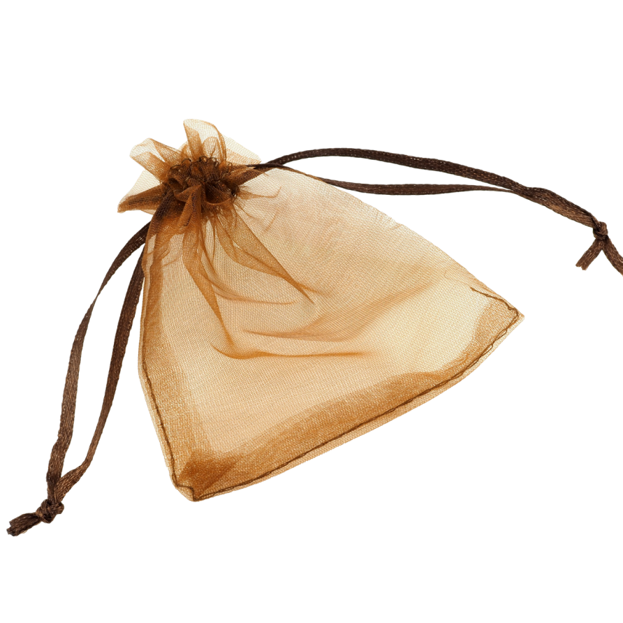 Мішечок подарунковий з органзи Коричневий розмір 9х12см ціна за 1 шт. фото №1