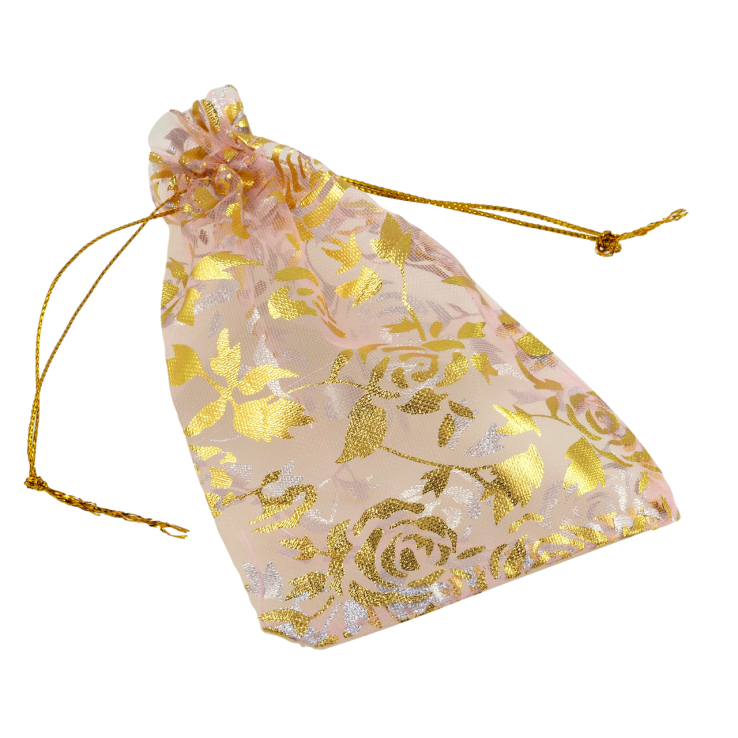 Мешочек подарочный из органзы Цветочный узор, цвет персиковый размер 10х13см цена за 1 шт. фото №13