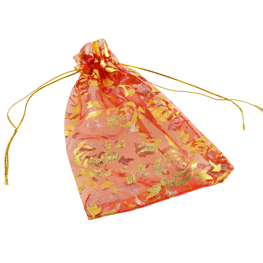 Мешочек подарочный из органзы Цветочный узор, цвет красный размер 10х13см цена за 1 шт. фото №1 Мешочек подарочный из органзы Цветочный узор, цвет красный размер 10х13см цена за 1 шт. фото №1