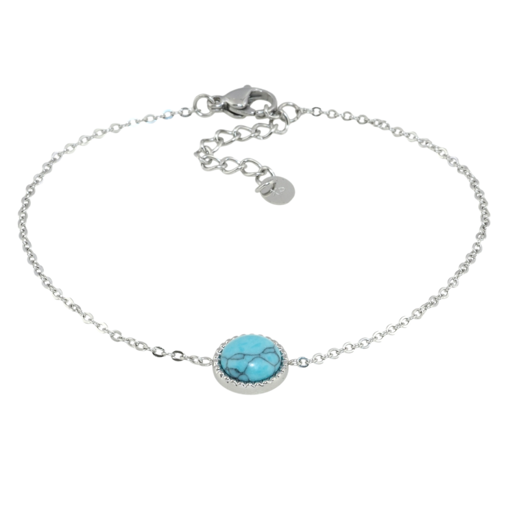 Браслет Xuping ТТМ Stainless Steel цвет Родий Цепочка с камнем бирюза длинна с доп.цеп. 18.5-22см х 1мм фото №13 Браслет Xuping ТТМ Stainless Steel цвет Родий Цепочка с камнем бирюза длинна с доп.цеп. 18.5-22см х 1мм фото №13