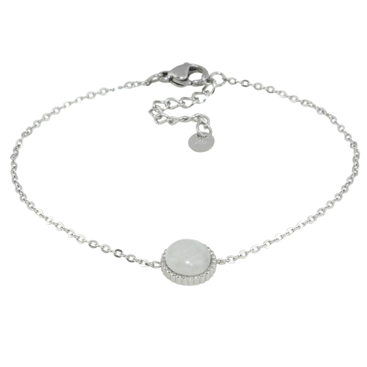 Браслет Xuping ТТМ Stainless Steel цвет Родий Цепочка с камнем Кошачий Глаз длина с доп.цеп. 18.5-22см х 1мм фото №11 Браслет Xuping ТТМ Stainless Steel цвет Родий Цепочка с камнем Кошачий Глаз длина с доп.цеп. 18.5-22см х 1мм фото №11