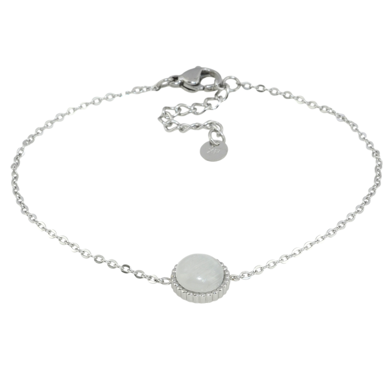 Браслет Xuping ТТМ Stainless Steel колір Родій Ланцюжок з каменем Котяче Око довжина з доп.цеп. 18.5-22см х 1мм фото №1 Браслет Xuping ТТМ Stainless Steel колір Родій Ланцюжок з каменем Котяче Око довжина з доп.цеп. 18.5-22см х 1мм фото №1