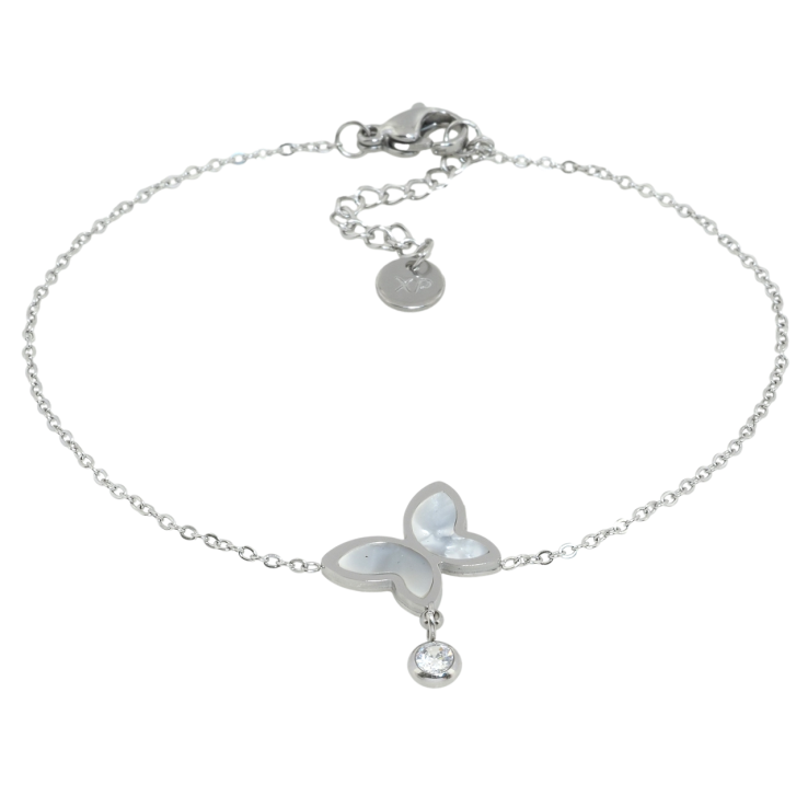 Браслет Xuping ТТМ Stainless Steel колір Родій Ланцюжок зі вставкою метелик довжина з доп.цеп. 19-22см х 1мм фото №11 Браслет Xuping ТТМ Stainless Steel колір Родій Ланцюжок зі вставкою метелик довжина з доп.цеп. 19-22см х 1мм фото №11