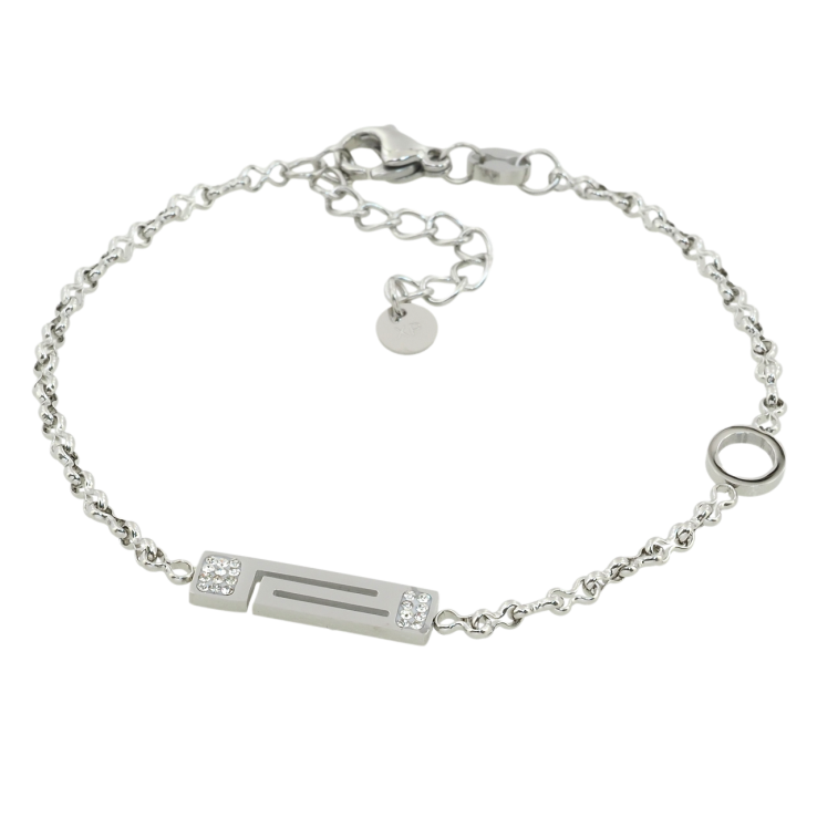 Браслет Xuping ТТМ Stainless Steel цвет Родий Цепочка с вставками длина с доп.цеп. 17.5-20.5см х 2мм фото №15 Браслет Xuping ТТМ Stainless Steel цвет Родий Цепочка с вставками длина с доп.цеп. 17.5-20.5см х 2мм фото №15