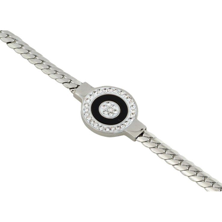 Браслет Xuping ТТМ Stainless Steel цвет Родий Цепочка с вставкой длина с доп.цеп. 18-22см х 4мм фото №14 Браслет Xuping ТТМ Stainless Steel цвет Родий Цепочка с вставкой длина с доп.цеп. 18-22см х 4мм фото №14