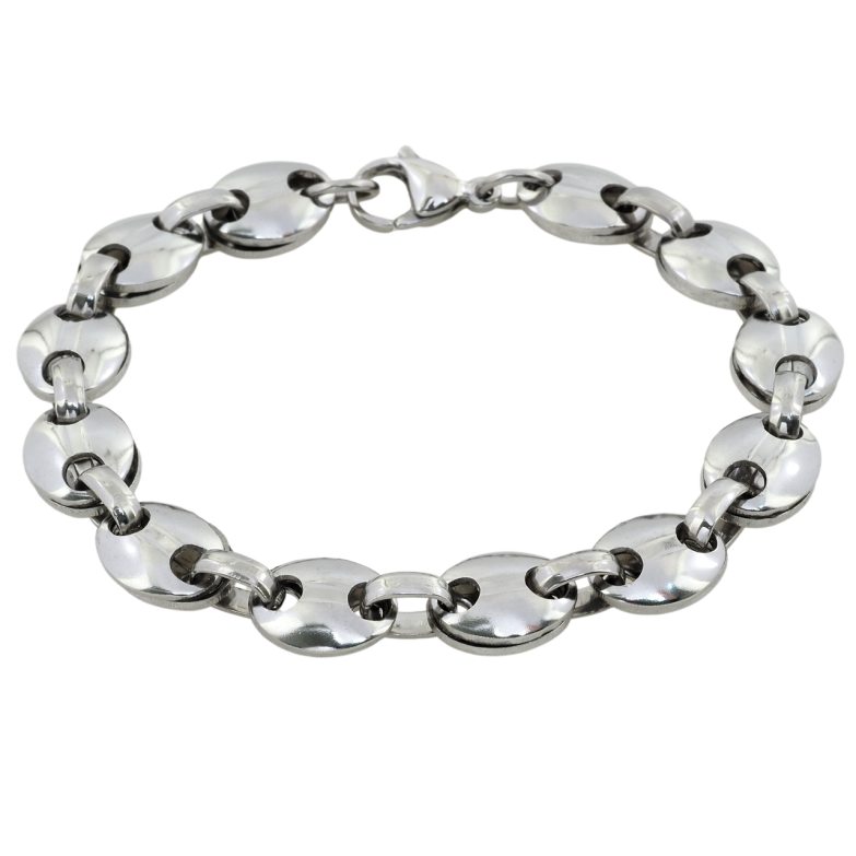 Браслет Xuping ТТМ Stainless Steel цвет Родий Цепочка плетение Молот длина 21.5см х 3-10мм фото №1