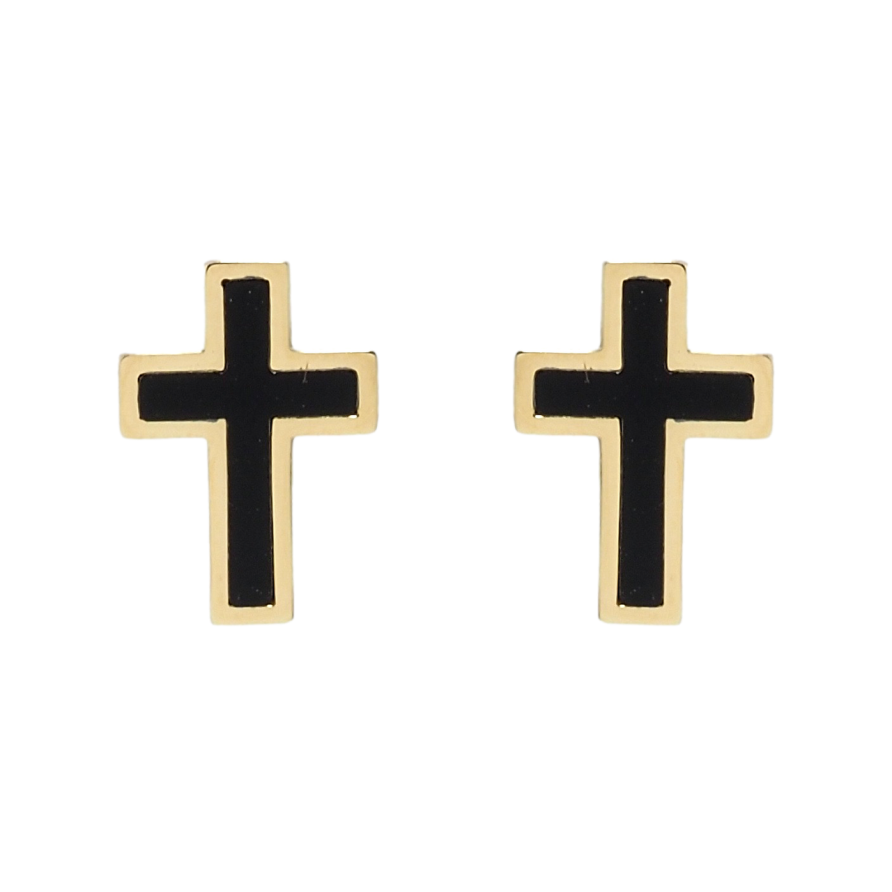 Серьги Xuping TTM Stainless Steel цвет 14K пусеты Крестики фото №1 Серьги Xuping TTM Stainless Steel цвет 14K пусеты Крестики фото №1