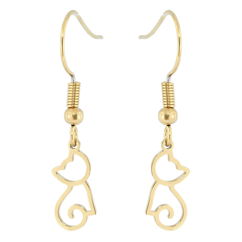 Серьги Xuping TTM Stainless Steel цвет 14K французский замок Кошки фото №1 Серьги Xuping TTM Stainless Steel цвет 14K французский замок Кошки фото №1