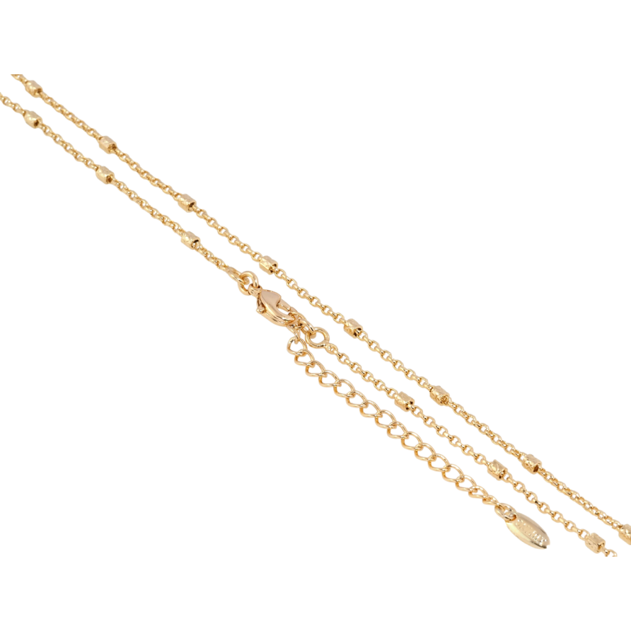 Цепочка Xuping Позолота 18K Плетение Бельцер с бусинами длина с доп.цепочкой 45-50см х 1.5мм фото №1