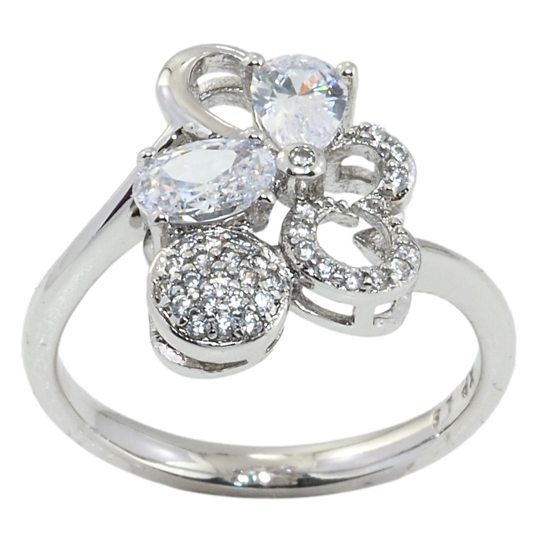 Кольцо Xuping Родий Декоративный орнамент с цирконием фото №1