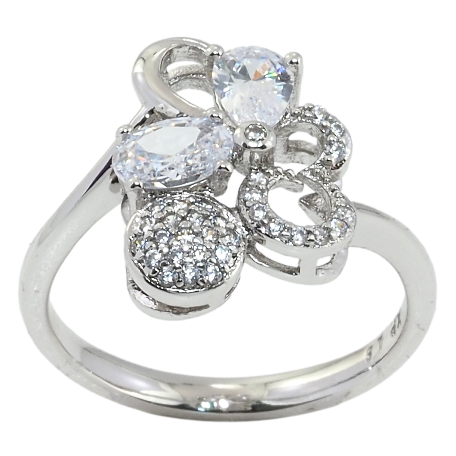 Кольцо Xuping Родий Декоративный орнамент с цирконием фото №1