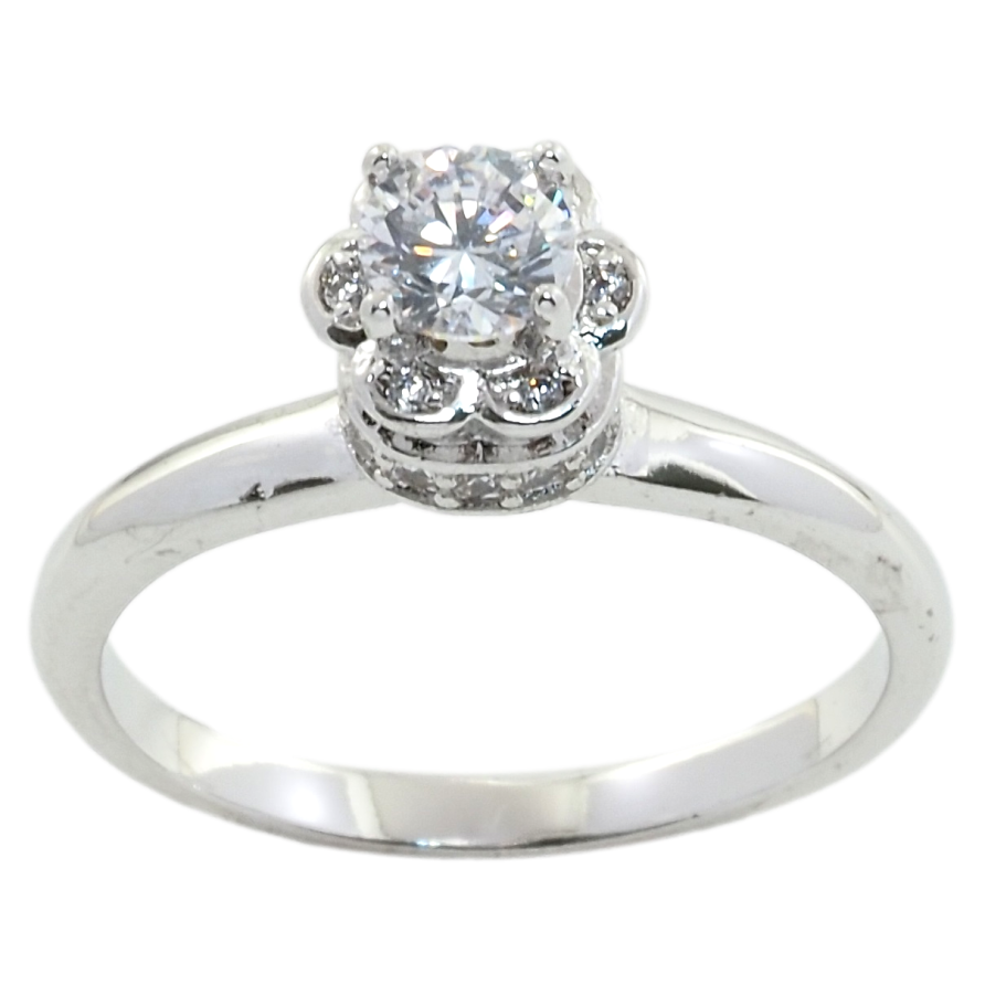 Кольцо Xuping Родий Цветок с цирконием фото №1 Кольцо Xuping Родий Цветок с цирконием фото №1