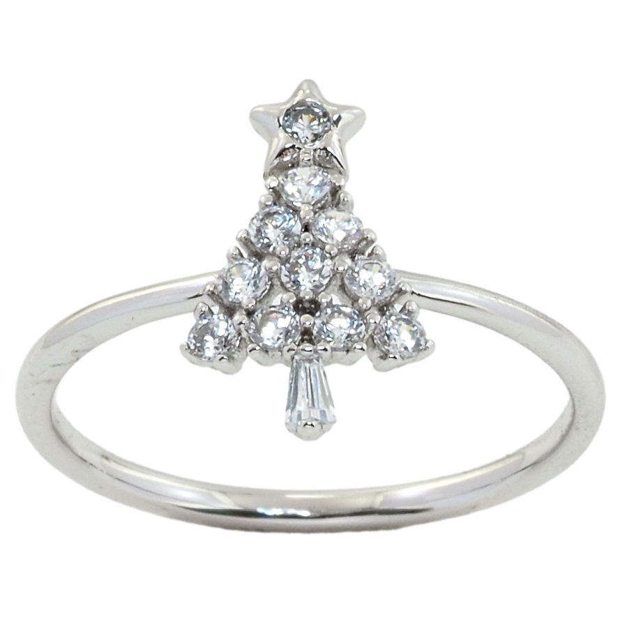 Каблучка Xuping Родій Ялинка інкрустація цирконієм фото №1 Каблучка Xuping Родій Ялинка інкрустація цирконієм фото №1