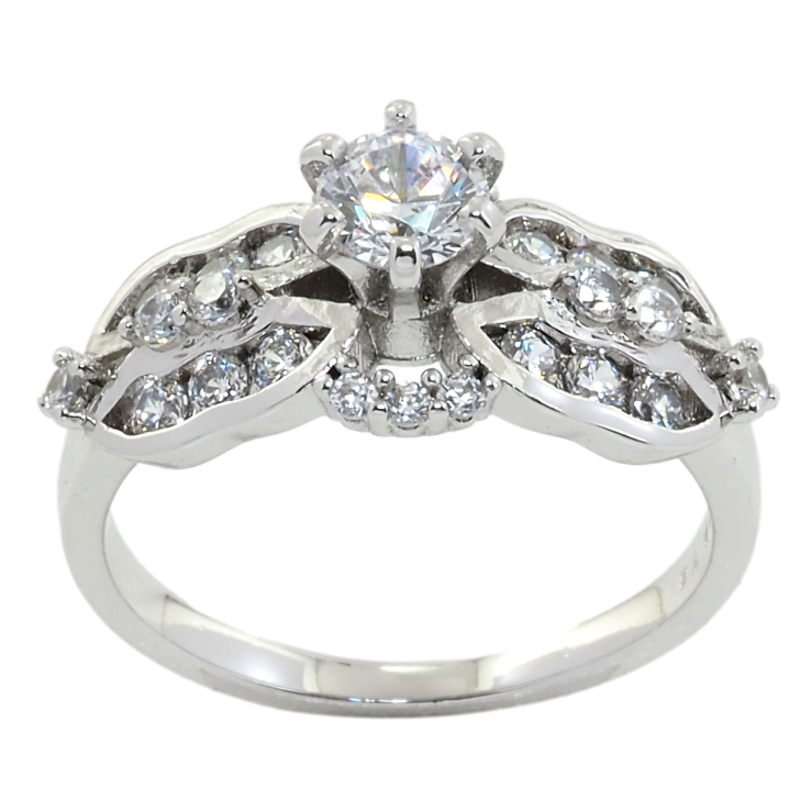 Кольцо Xuping Родий Инкрустация цирконием фото №4