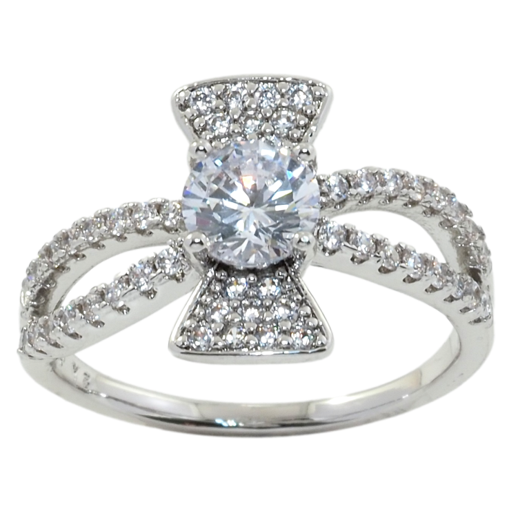 Кольцо Xuping Родий Бант фото №13