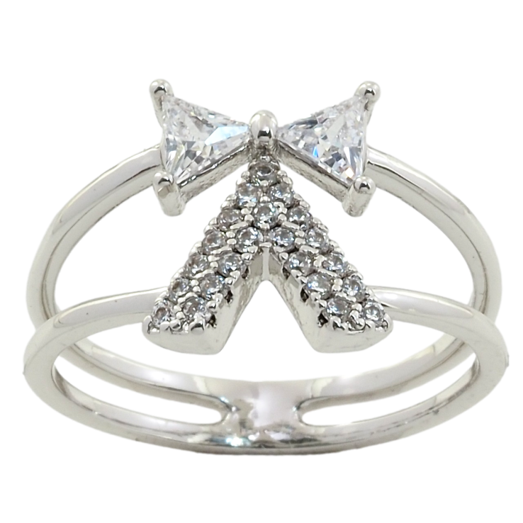 Кольцо Xuping Родий Кристальный бант фото №25