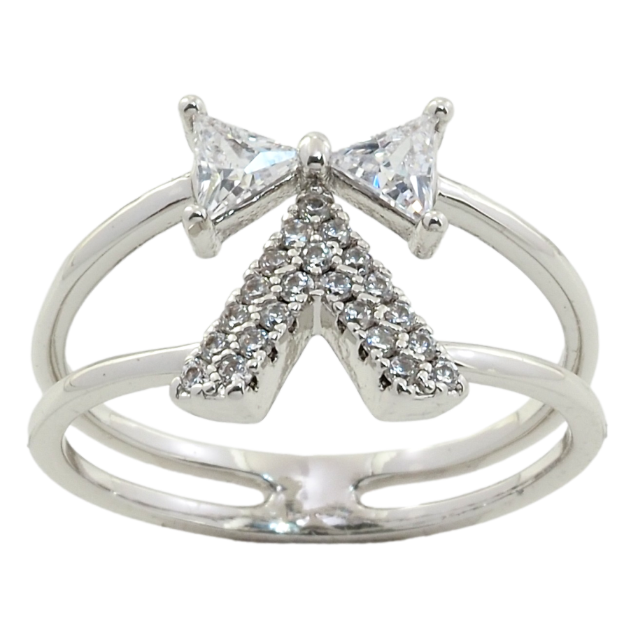 Кольцо Xuping Родий Кристальный бант фото №1