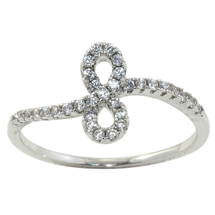 Кольцо Xuping Родий Восьмерка инкрустация цирконием фото №11