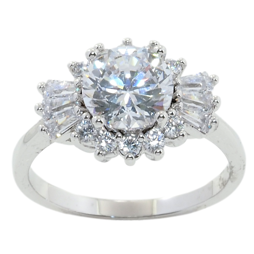 Кольцо Xuping Родий Инкрустация цирконием фото №1 Кольцо Xuping Родий Инкрустация цирконием фото №1