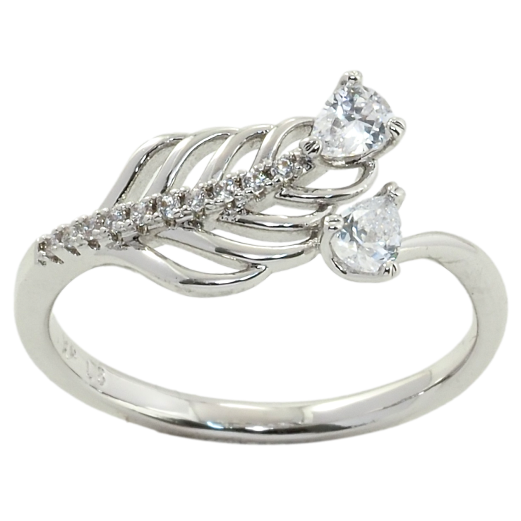 Кольцо Xuping Родий Перо с фианитами фото №21 Кольцо Xuping Родий Перо с фианитами фото №21