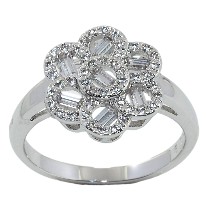 Кольцо Xuping Родий Цветок фото №1