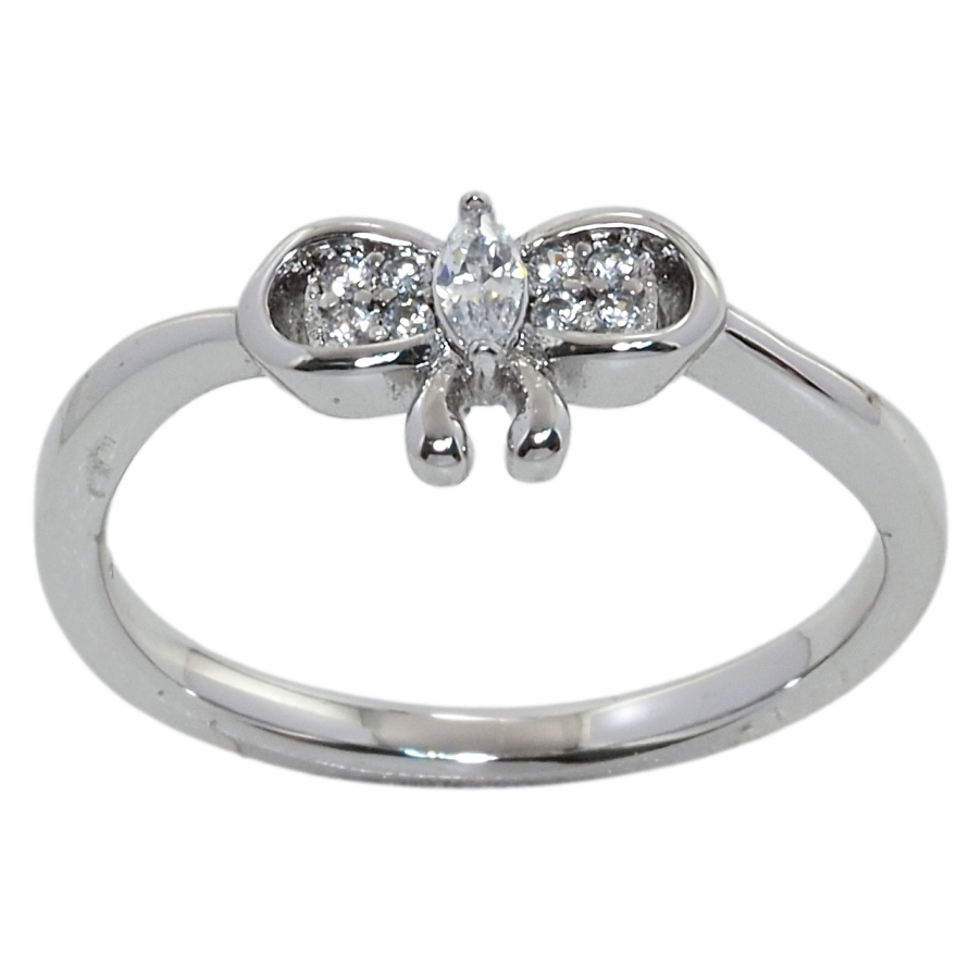 Кольцо Xuping Родий Бант с фианитом фото №1 Кольцо Xuping Родий Бант с фианитом фото №1