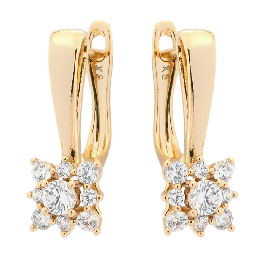 Сережки Xuping Позолота 18K англійський замок Квіточки з цирконієм фото №1