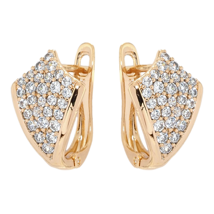 Сережки Xuping Позолота 18K англійський замок Інкрустація цирконієм фото №17