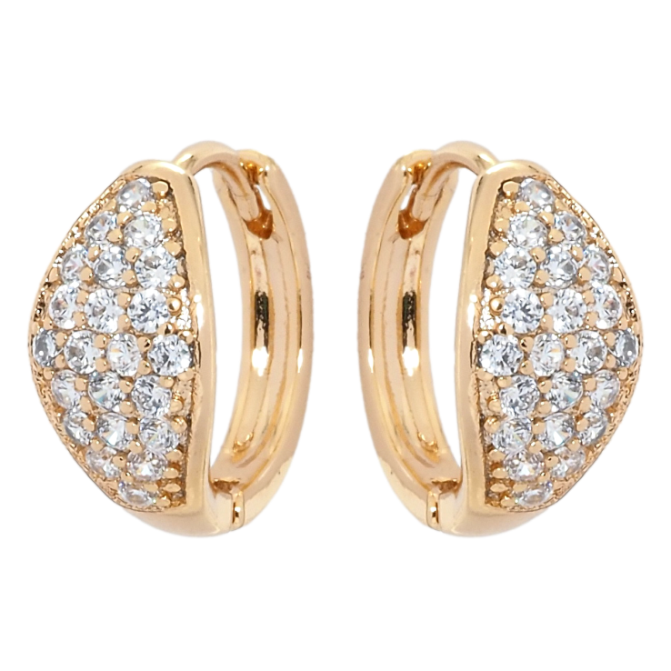 Серьги Xuping Позолота 18K колечки Инкрустация цирконием фото №8