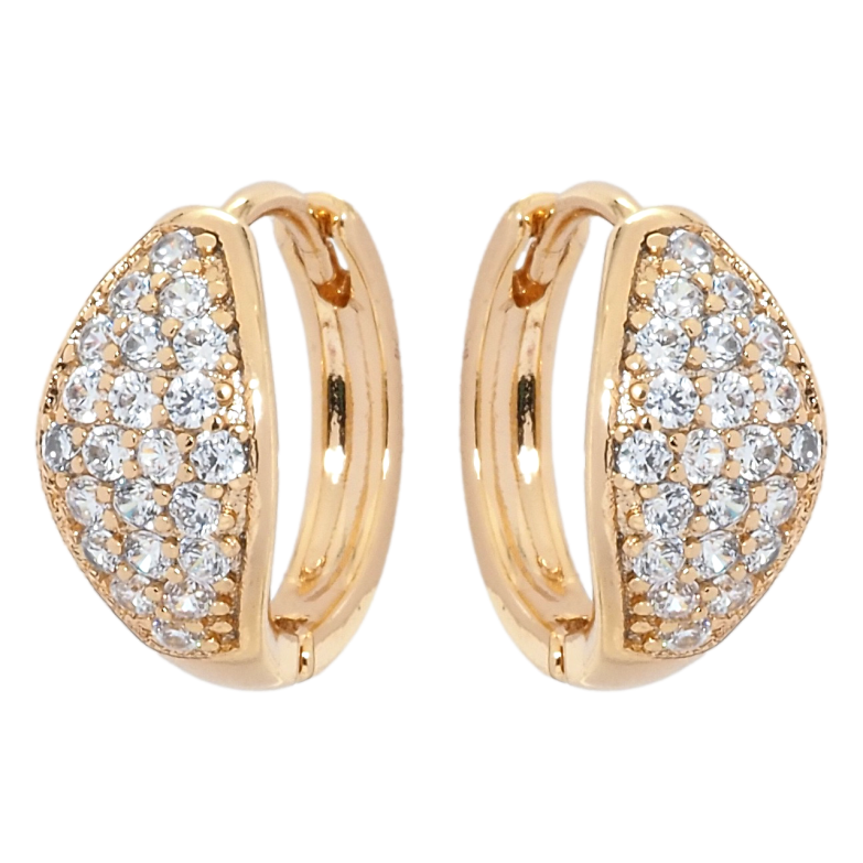 Серьги Xuping Позолота 18K колечки Инкрустация цирконием фото №1