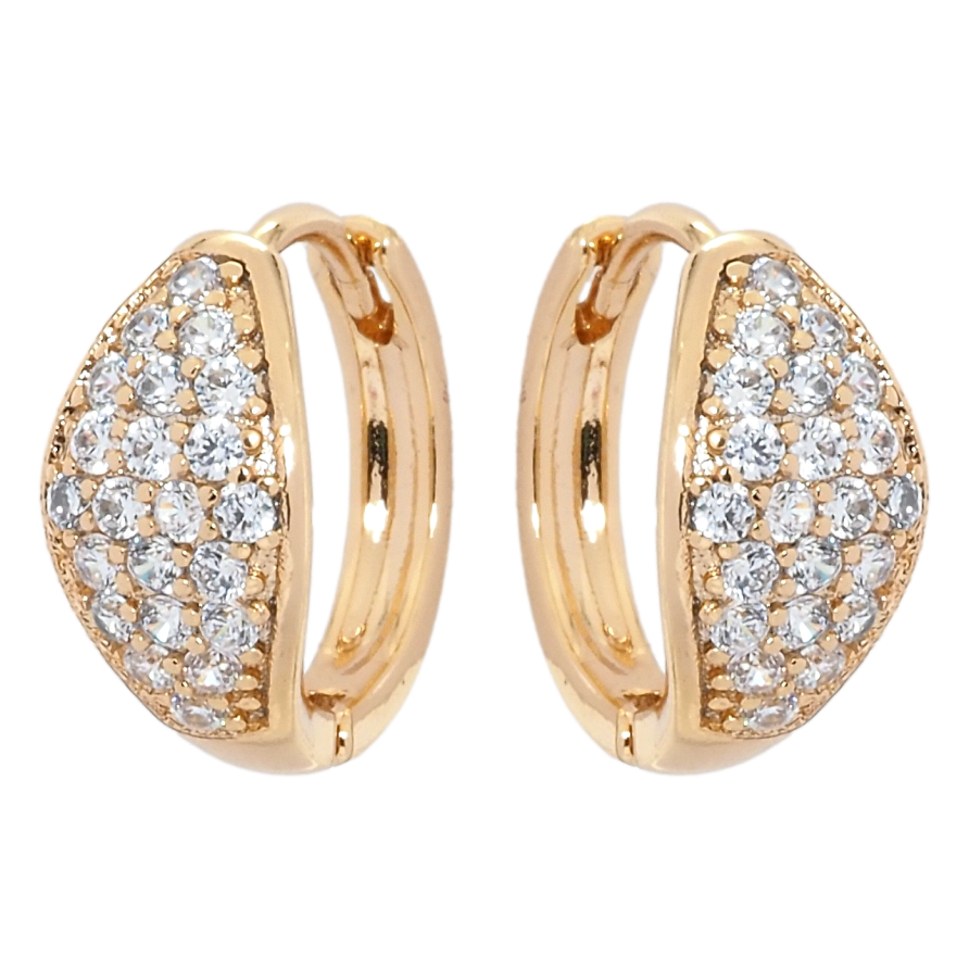 Серьги Xuping Позолота 18K колечки Инкрустация цирконием фото №1
