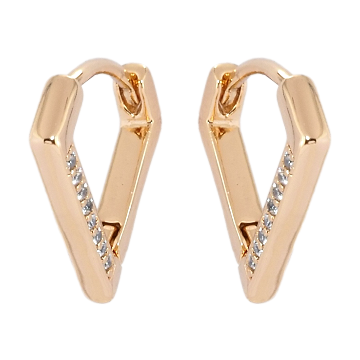 Серьги Xuping Позолота 18K колечки Треугольники с дорожками циркония фото №13 Серьги Xuping Позолота 18K колечки Треугольники с дорожками циркония фото №13