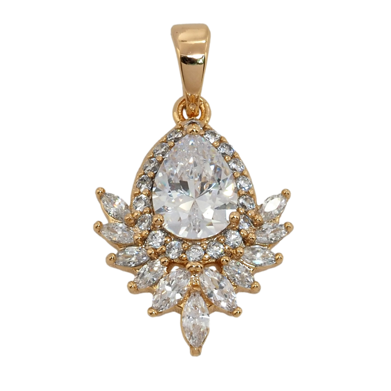 Кулон Xuping Позолота 18K Витончена кристальна крапелька для ланцюжка до 5мм фото №1