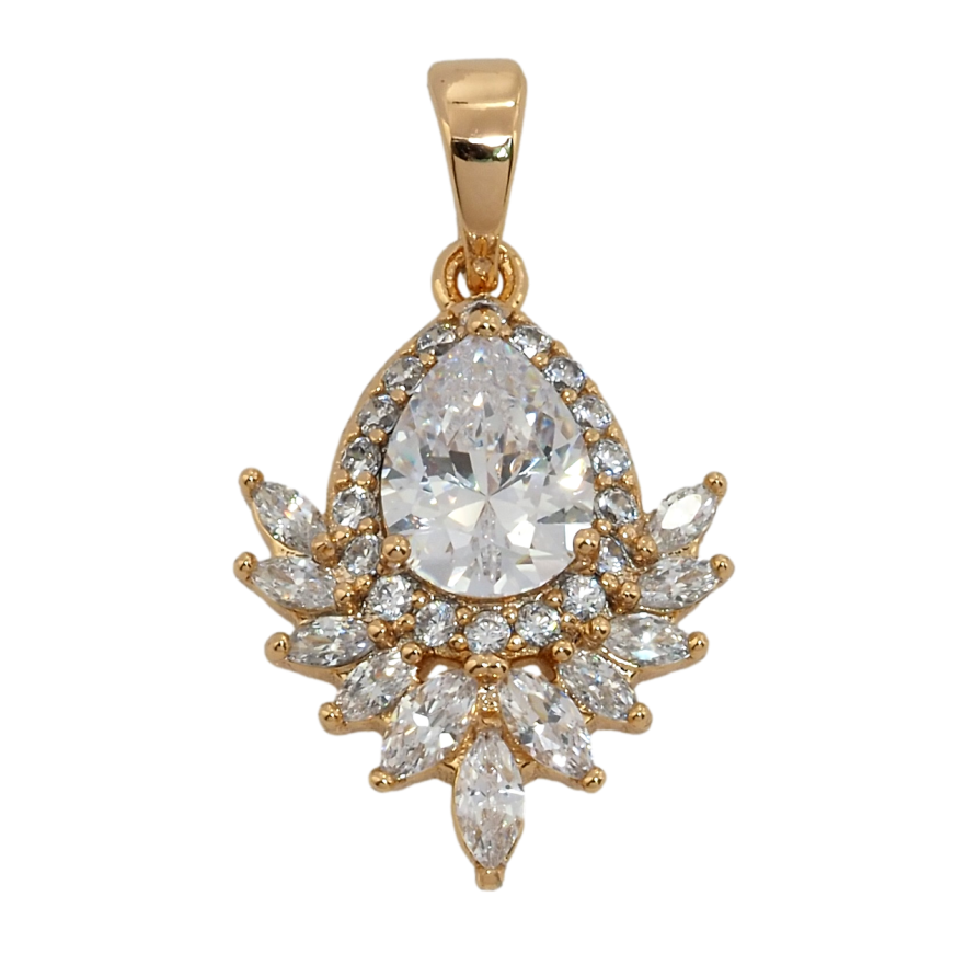 Кулон Xuping Позолота 18K Витончена кристальна крапелька для ланцюжка до 5мм фото №1