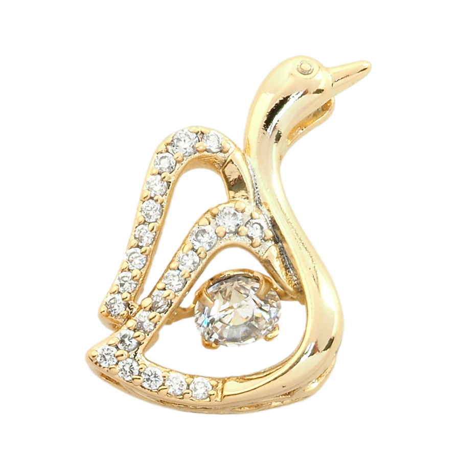 Кулон Xuping Позолота 18K Лебідь з Танцючим кристалом для ланцюжка до 3мм фото №1 Кулон Xuping Позолота 18K Лебідь з Танцючим кристалом для ланцюжка до 3мм фото №1