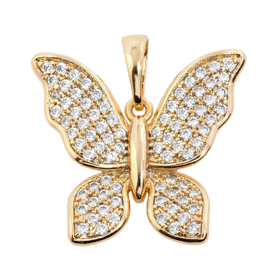 Кулон Xuping Позолота 18K Бабочка инкрустация цирконием для цепочки до 6мм фото №1