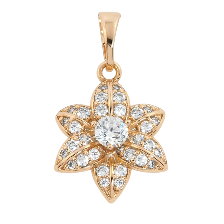 Кулон Xuping Позолота 18K Квітка інкрустація цирконієм для ланцюжка до 5мм фото №1