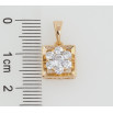 Кулон Xuping Позолота 18K Квадрат с кристальным цветочком, 9х9мм для цепочки до 5мм фото №2