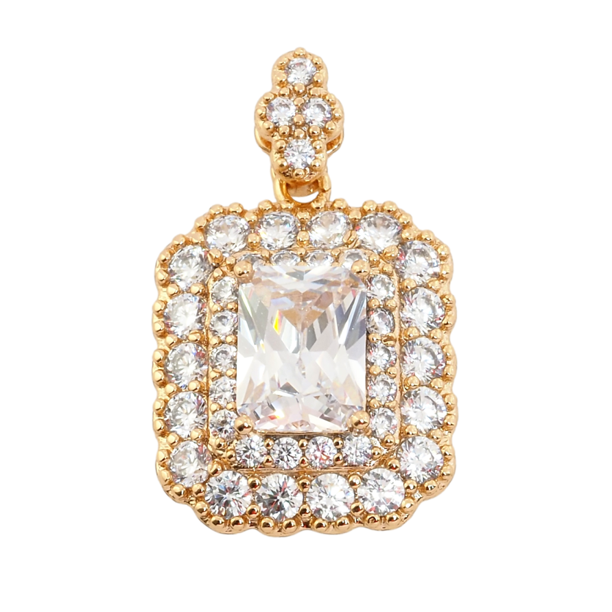 Кулон Xuping Позолота 18K Фианит в обрамлении циркония для цепочки до 2мм фото №1 Кулон Xuping Позолота 18K Фианит в обрамлении циркония для цепочки до 2мм фото №1