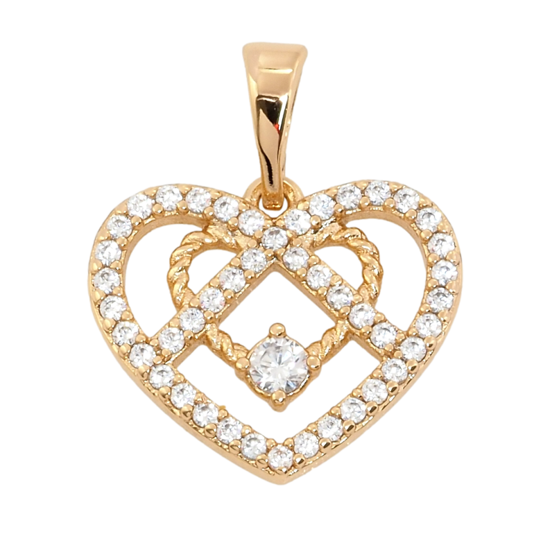 Кулон Xuping Позолота 18K Сердце с цирконием для цепочки до 5мм фото №1 Кулон Xuping Позолота 18K Сердце с цирконием для цепочки до 5мм фото №1