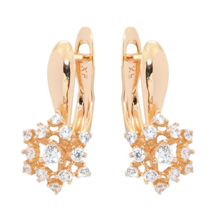 Серьги Xuping M&L Цвет 18K английский замок Снежинки с цирконием фото №12 Серьги Xuping M&L Цвет 18K английский замок Снежинки с цирконием фото №12