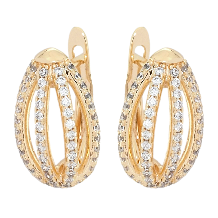 Серьги Xuping M&L Цвет 18K английский замок Овалы из дорожек циркония фото №14 Серьги Xuping M&L Цвет 18K английский замок Овалы из дорожек циркония фото №14