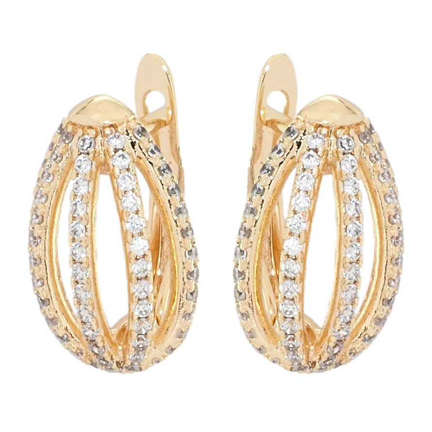 Серьги Xuping M&L Цвет 18K английский замок Овалы из дорожек циркония фото №1 Серьги Xuping M&L Цвет 18K английский замок Овалы из дорожек циркония фото №1