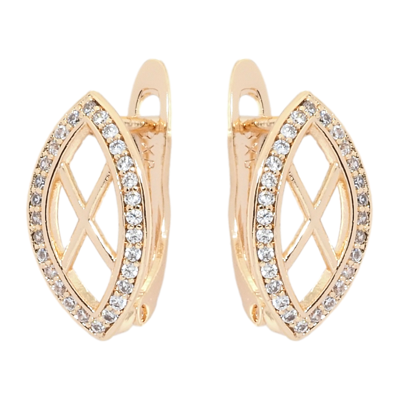 Сережки Xuping M&L Колір 18K англійський замок Візерунок з цирконієм фото №2 Сережки Xuping M&L Колір 18K англійський замок Візерунок з цирконієм фото №2