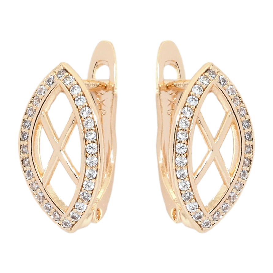 Серьги Xuping M&L Цвет 18K английский замок Узор с цирконием фото №1 Серьги Xuping M&L Цвет 18K английский замок Узор с цирконием фото №1