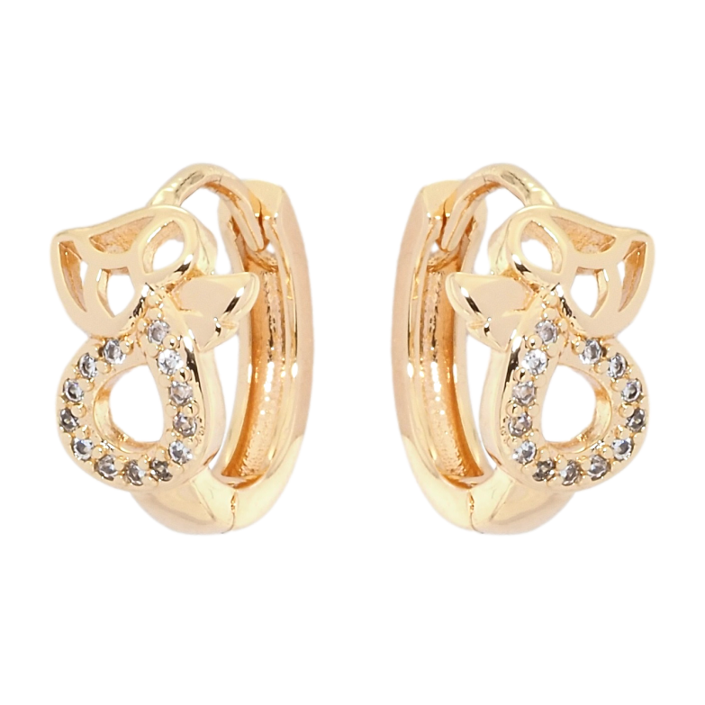 Серьги Xuping M&L Цвет 18K колечки Декоративный узор с цирконием фото №1