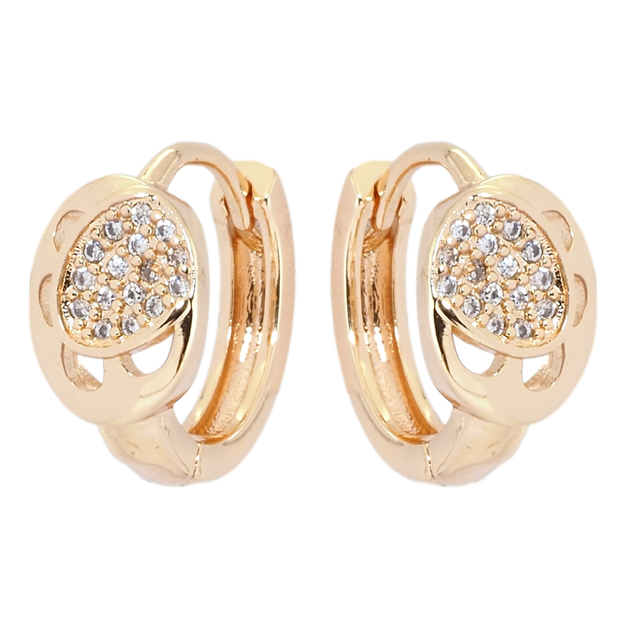 Серьги Xuping M&L Цвет 18K колечки Декоративный узор с цирконием фото №1