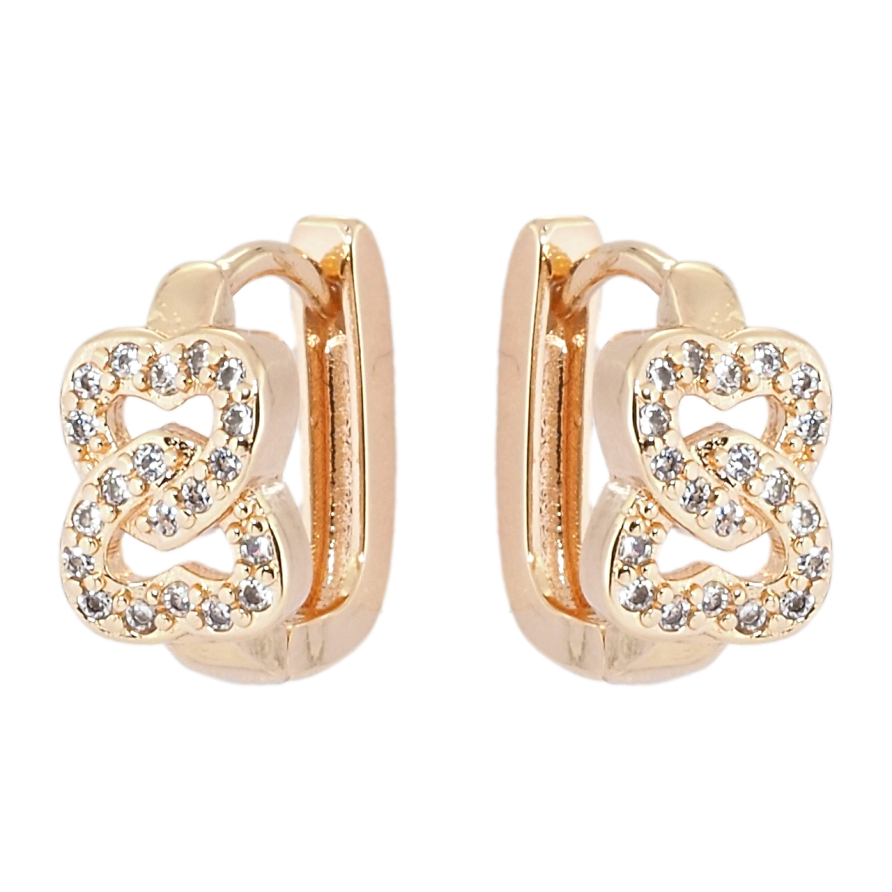 Сережки Xuping M&L Колір 18K колечка Дует сердець фото №1